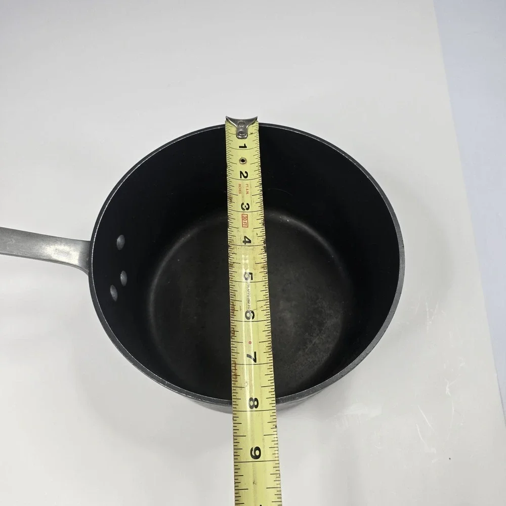 Vintage GHC MAGNALITE POT/PAN 3 Quart, 3 Liters Long Handle, Aluminum, USA Black